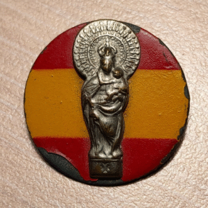 MEDALLA RELIGIOSA PIN BROCHE VIRGEN DEL PILAR 22mm 2,98g