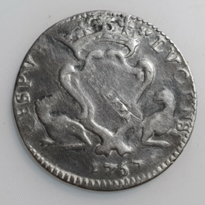 ITALIA LUCCA 6 BOLOGNINI 1757 PROB. ESTABA COLGADA EX MOUNT. ESCASA