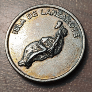 MEDALLA RELIGIOSA ISLA DE LANZAROTE / ERMITA VIRGEN DE LOS VOLCANES 30mm 8,17g