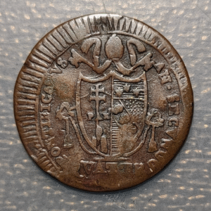 ESTADOS PAPALES PONTIFICIO VATICANO PIO VII QUATTRINO 1802 PONTIFICATVS