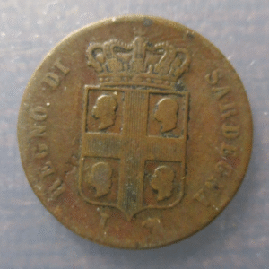ITALIA REINO DE CERDEÑA CARLOS ALBERTO 3 CENTESIMI 1842 ESCASA