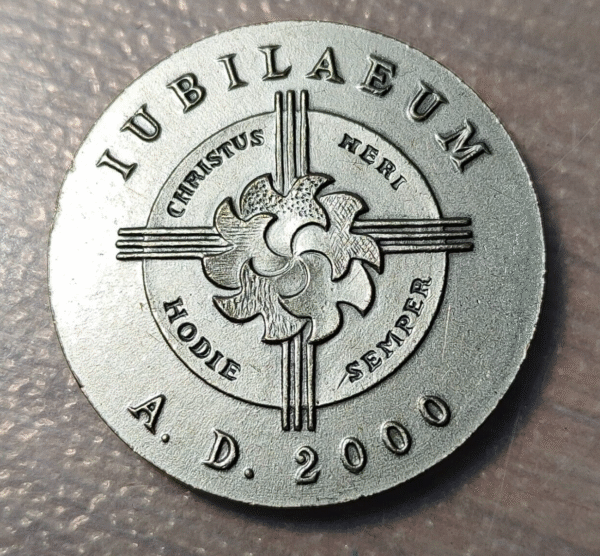 MEDALLA RELIGIOSA JUBILEO AÑO SANTO 2000 SANTOS HERMAGORA FORTUNATO 28mm 10,49g - Imagen 2
