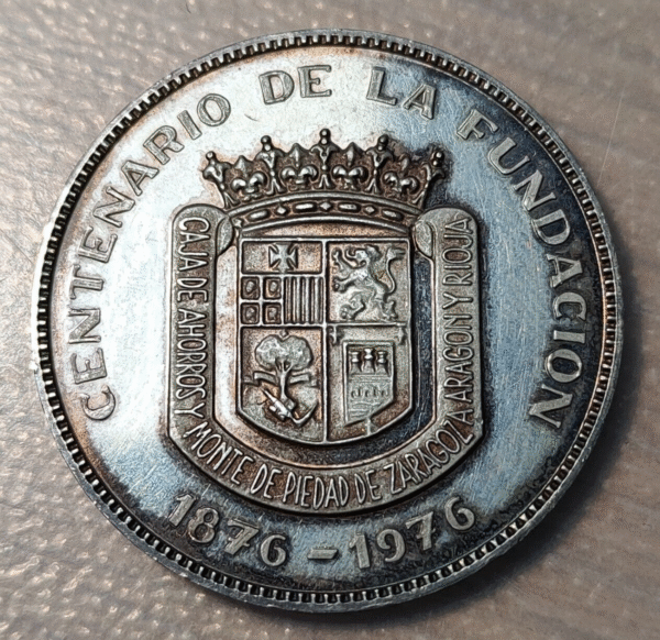 ZARAGOZA MEDALLA CAJA DE AHORROS Y MONTE DE PIEDAD ZARAGOZA ARAGON RIOJA 32mm - Imagen 2