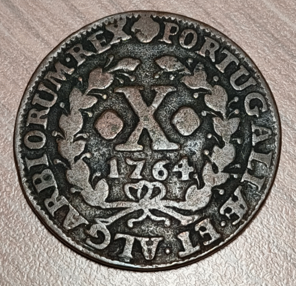 PORTUGAL JOSE I 10 REIS 1764 MBC-/MBC