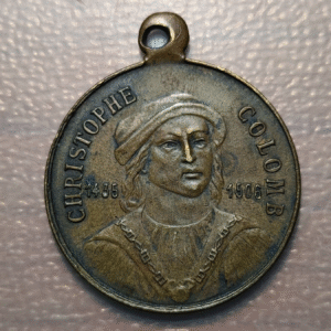 MEDALLA 1842 CRISTOBAL COLON CRISTOFORO COLOMBO IV CENTENARIO AMERICA 33x27mm 7g
