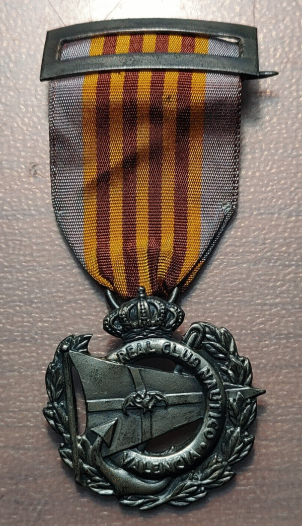 ESPAÑA MEDALLA VALENCIA REAL CLUB NAUTICO PLATA? 36x36mm 18g - Imagen 2