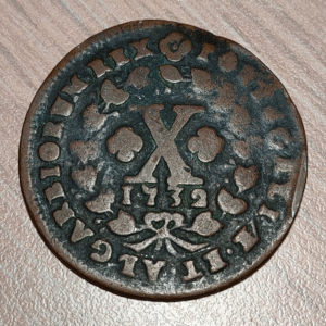 PORTUGAL JOAO V 10 REIS 1732 BC+