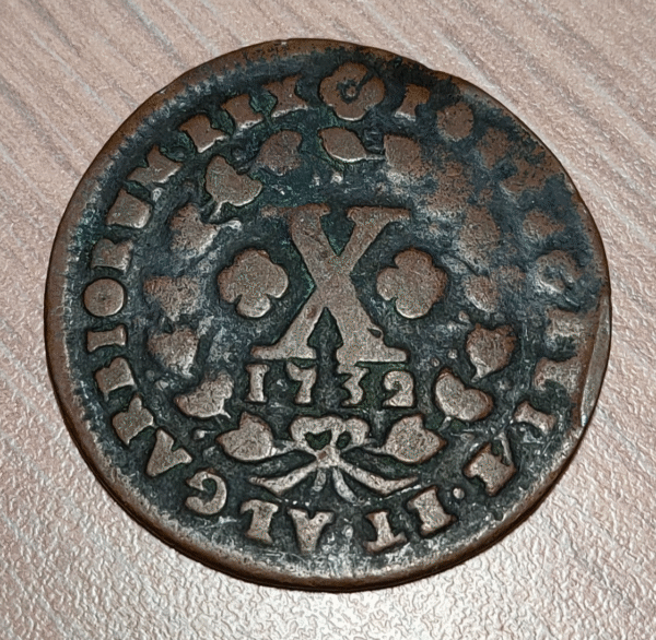 PORTUGAL JOAO V 10 REIS 1732 BC+