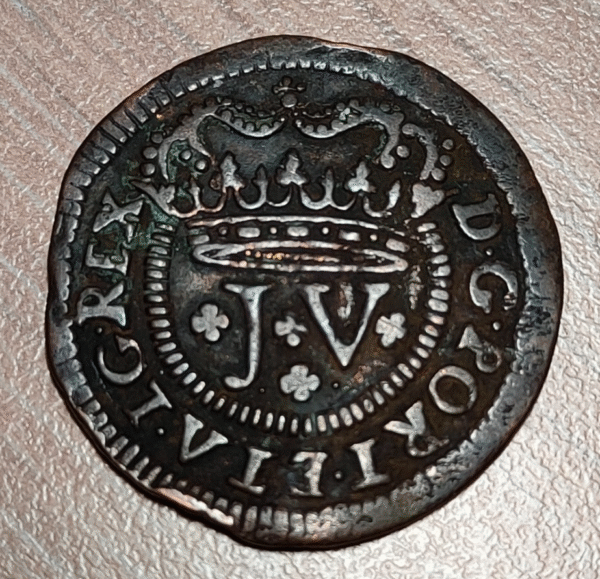 PORTUGAL JOAO V 3 REIS 1714 MBC-/MBC