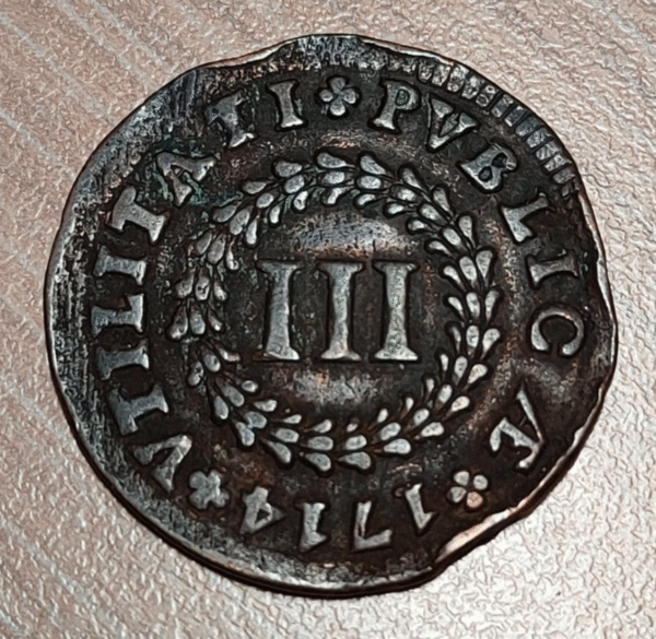 PORTUGAL JOAO V 3 REIS 1714 MBC-/MBC - Imagen 2