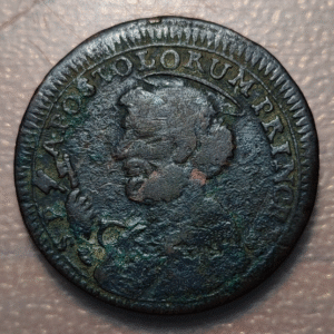 ESTADOS PAPALES VATICANO PIO IX 2 1/2 BAIOCCHI 1796 PERUGIA SAN PEDRO BC+