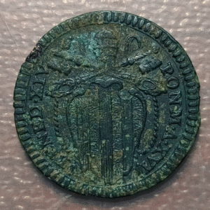 ESTADOS PAPALES BENEDICTO XIV QUATTRINO 1756