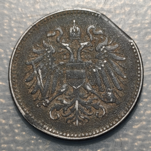 ERROR ACUNACION AUSTRIA 20 HELLER 1916 SEGMENTADA ERROR ACUÑACION