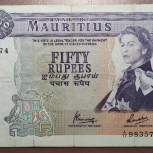 MAURICIO MAURITIUS 50 RUPEES 50 RUPIAS 1967 P 33 BC+/MBC-