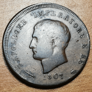 ITALY KINGDOM OF NAPOLEON BONAPARTE 3 CENTESIMI 1807 V VENICE REALLY SCARCE