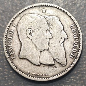 BELGICA BELGIUM LEOPOLDO I LEOPOLDO II LEOPOLD I LEOPOLD II 1 FRANC 1880 ESCASA