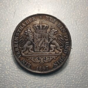 MEDALLA ALEMANIA BAVIERA BAYERN BAVARIA LUDWIG II THALER 1672 COLGADA BROCHE