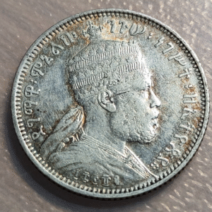 ETHIOPIA ETIOPIA MENELIK II 1/4 BIRR EE 1889 1897 MBC