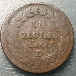 FRANCE FRANCIA REVOLUCION 1 DECIME L'AN 5 D LYON (1796) BC