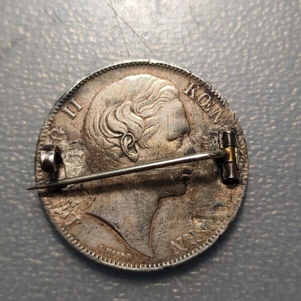 MEDALLA ALEMANIA BAVIERA BAYERN BAVARIA LUDWIG II THALER 1672 COLGADA BROCHE - Imagen 2