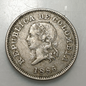 COLOMBIA 5 CENTAVOS 1886 MBC-