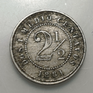 COLOMBIA 2 1/2 CENTAVOS 1881 MBC-