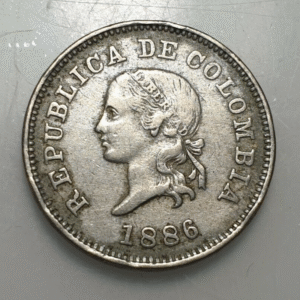 COLOMBIA 5 CENTAVOS 1886 MBC