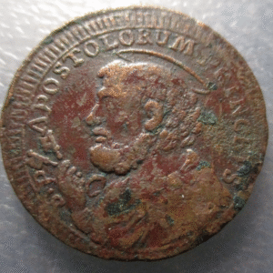 EST. PAPALES PONTIFICIO VATICANO CIVITAVECCHIA PIO VI 2 1/2 BAIOCCHI 1797 RARA