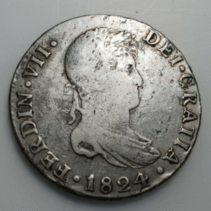 FERNANDO VII SEVILLA 4 REALES 1824 JB BC+ MANCHITA NEGRA EN LA CORONA