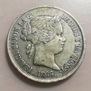 ISABEL II MADRID 40 CENTIMOS DE ESCUDO 1866 MBC