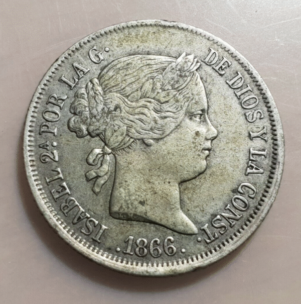 ISABEL II MADRID 40 CENTIMOS DE ESCUDO 1866 MBC