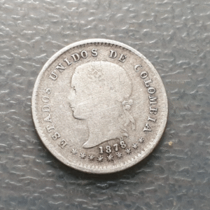 COLOMBIA NUEVA GRANADA BOGOTA 10 CENTIMOS 1878 BC+/MBC-