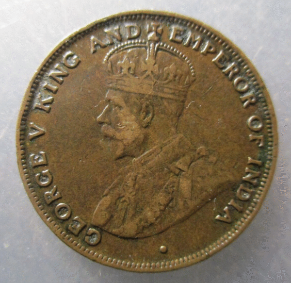 CHINA HONG KONG GEORGE V  1 CENT 1919 H MBC - Imagen 2