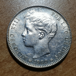 ESPAÑA ALFONSO XIII 1 PESETA 1900 (19-00) EBC/EBC+