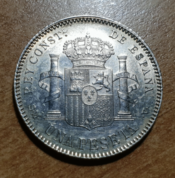 ESPAÑA ALFONSO XIII 1 PESETA 1900 (19-00) EBC/EBC+ - Imagen 2