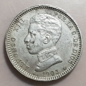 ESPAÑA ALFONSO XIII 1 PESETA 1903 (19-03) EBC+/SC-