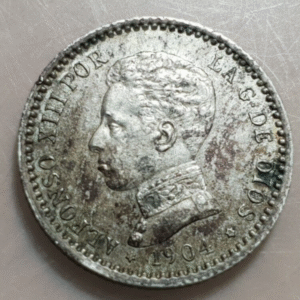 ESPAÑA ALFONSO XIII 50 CENTIMOS 1904 (04) EBC+/SC-