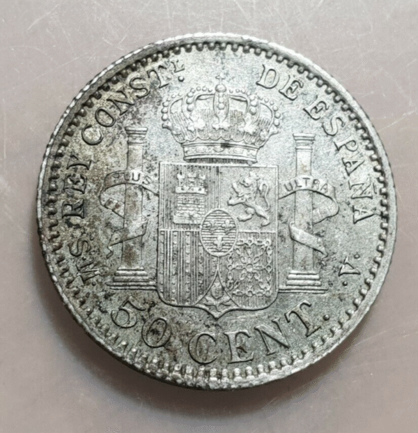 ESPAÑA ALFONSO XIII 50 CENTIMOS 1904 (04) EBC+/SC- - Imagen 2