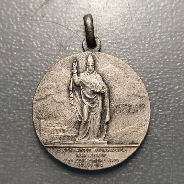 MEDALLA RELIGIOSA ITALIA BOLOGNA BOLONIA CONGRESO EUCARISTICO NACIONAL 1927 - Imagen 2