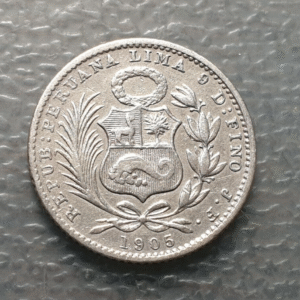 PERU LIMA 1 DINERO 1905 JF MBC