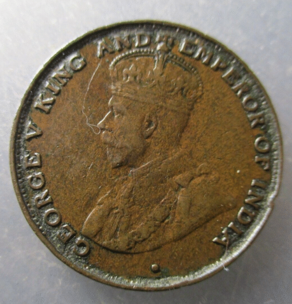 CHINA HONG KONG GEORGE V  1 CENT 1924 MBC - Imagen 2