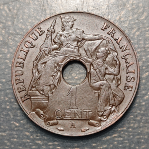 FRENCH INDOCHINE 1 CENT 1 CENTIME 1938
