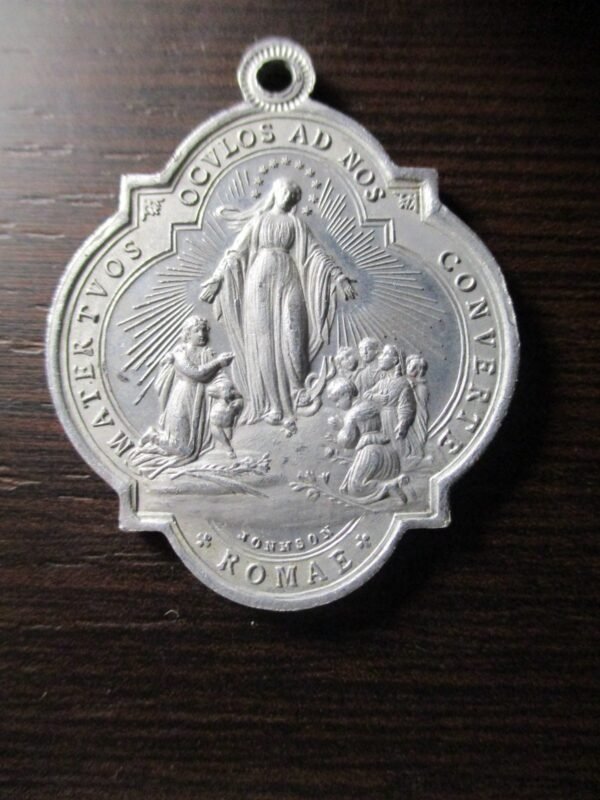 MEDALLA RELIGIOSA LA VIRGEN / MONOGRAMA - ALUMINIO