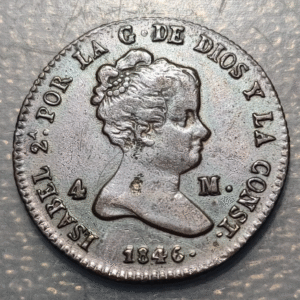 ESPAÑA SEGOVIA ISABEL II 4 MARAVEDIS 1846