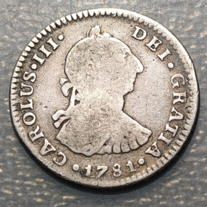 MEXICO CHARLES III OF SPAIN SPANISH COLONIAL 1 REAL 1781 FF 3.26g
