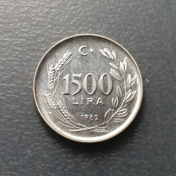 TURKEY 1500 LIRA 1982 "FAO" MINTAGE: 500 SCARCE - Imagen 2
