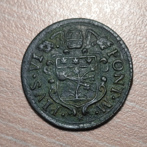 ESTADOS PAPALES VATICANO PIO VI BOLOGNA QUATTRINO 1784 MBC