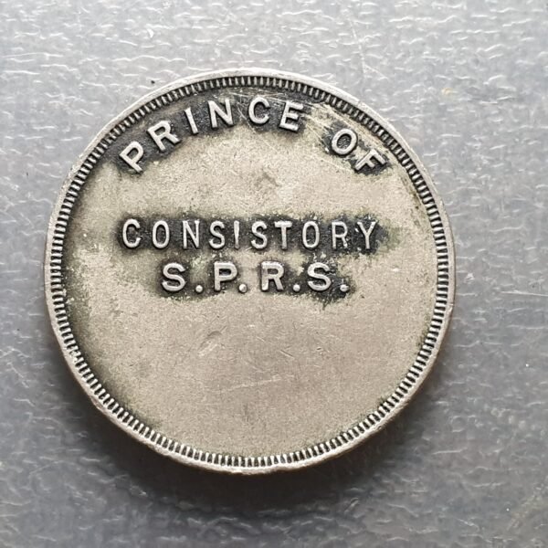MASONRY FREEMASONS MEDAL "SPES MEA IN DEO EST" CONSISTORY S.P.R.S. 36 mm - Imagen 2