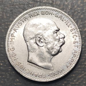 AUSTRIA HUNGARY HUNGRIA FRANZ JOSEPH I 1 CORONA 1915 EBC+/SC-