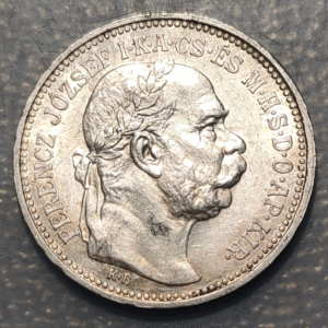 HUNGARY HUNGRIA FRANZ JOSEPH I 1 KORONA 1915 KB SC-